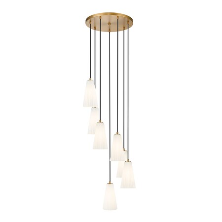 Z-Lite Farrell 7 Light Chandelier, 18in. W x 11in. H, Modern Gold 3043P6-7R-MGLD